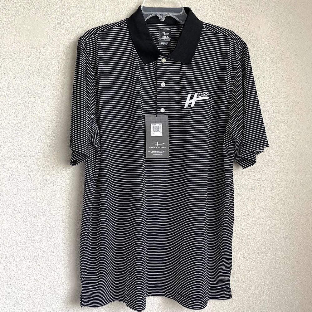 page & tuttle striped golf polo shirt